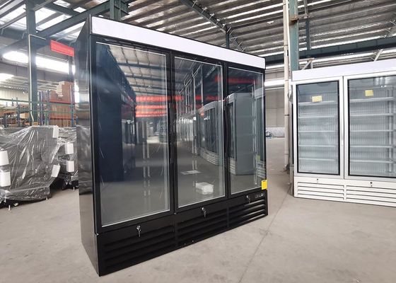 SECOP 1380L Upright Display Freezer With Three Hinged Glass Door