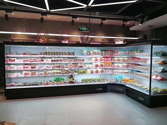 Supermarket Open Display Fridge Used For Dairy And Drinks