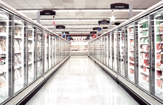 Anti Fog Upright Glass Door Freezer For Meat And Sensitive Food Product