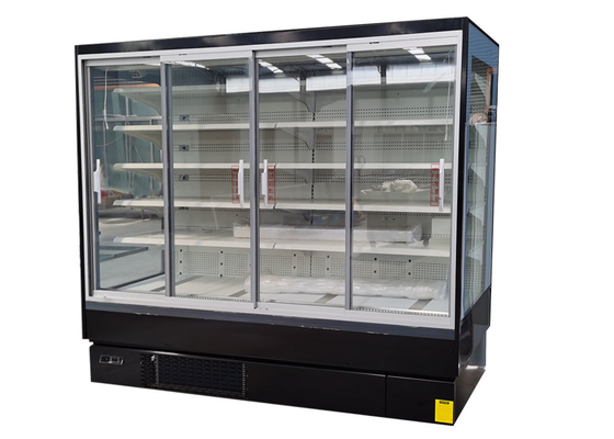 Ventilated Cooling Multideck Chiller With Sliding Glass Doors Energy Saving