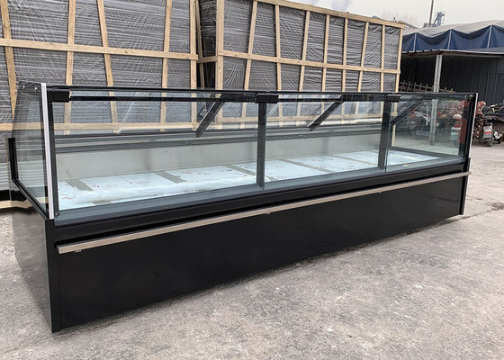 R404a Straight Glass Showcase Counter For Deli And Fresh Meat