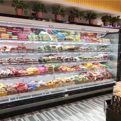 R404a Open Front Display Fridge For Vegetable Dairy And Beverage