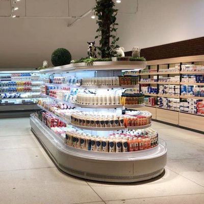 Oval Island Multideck Open Display Fridge For Fruit And Vegetable