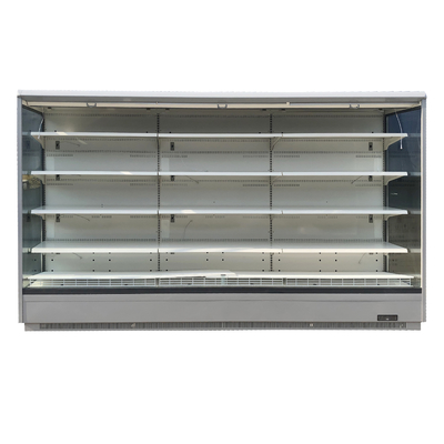 Upright Open Front Refrigerator for Supermarket with Transparent Glass Endpanels for Meat