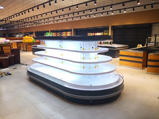 Circular Multideck Open Display Refrigerated Cabinet For Dairy Products / Meat