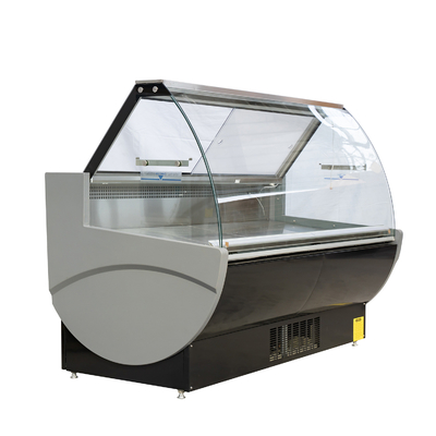 Fan Cooling Fresh Meat Refrigerator With Transparent Glass Endpanels