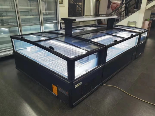 Static Cooling Deep Freezer with Sliding Low-E Glass Doors for Supermarket Frozen Foods Display