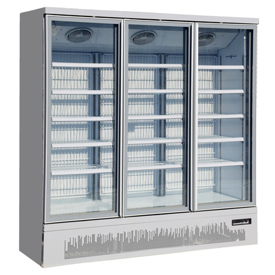 Commercial Glass Door Refrigerated Showcase With Ebm Fan Motors